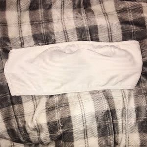 White bandeau swimsuit top